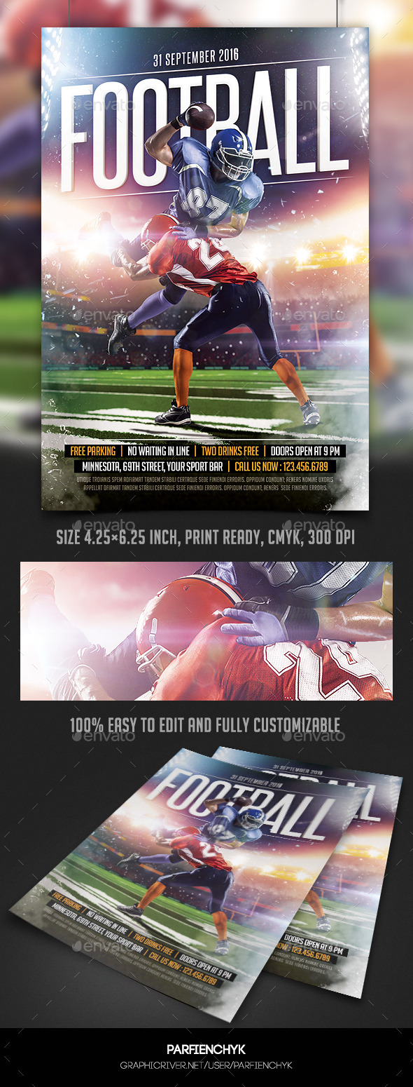 Football Game Flyer Template - Sports Events