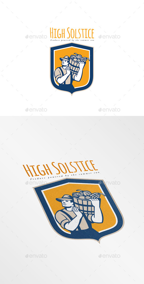 High Solstice Organic Farm Produce Logo - Humans Logo Templates
