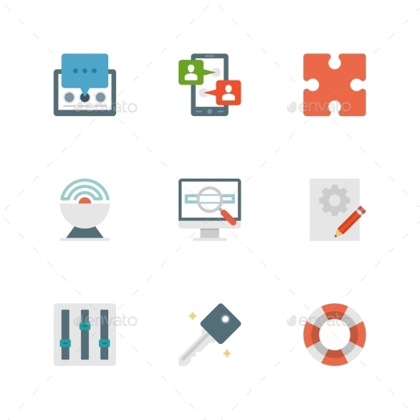 Flat Design Icons - Computers Technology