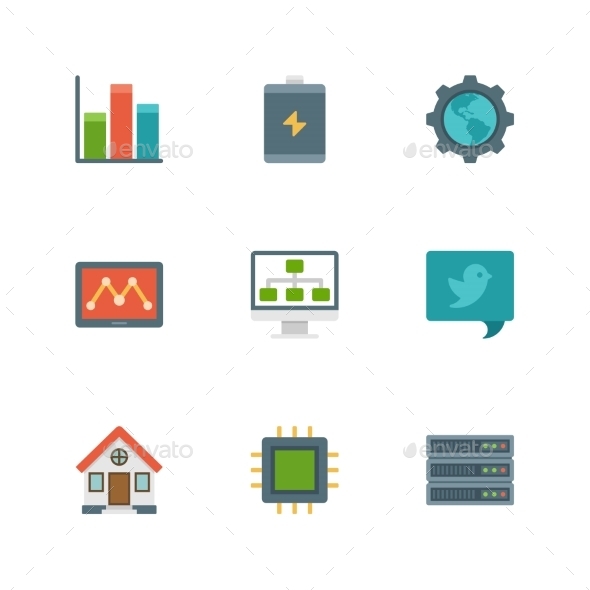 Flat Design Icons - Web Technology