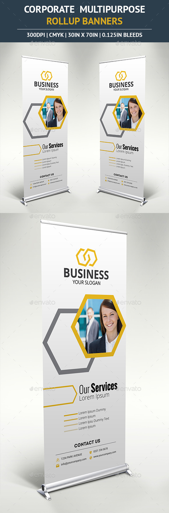 Corporate Rollup Banner vol6 - Signage Print Templates
