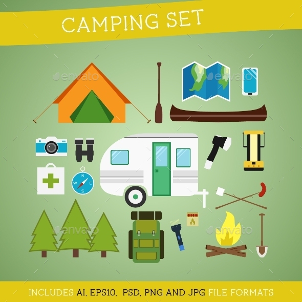 Camping Equipment Set - Sports/Activity Conceptual