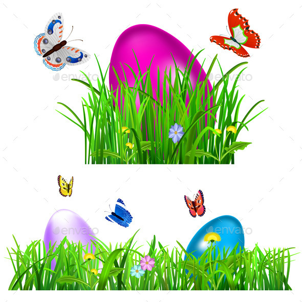 Green Grass with Easter Eggs - Miscellaneous Seasons/Holidays