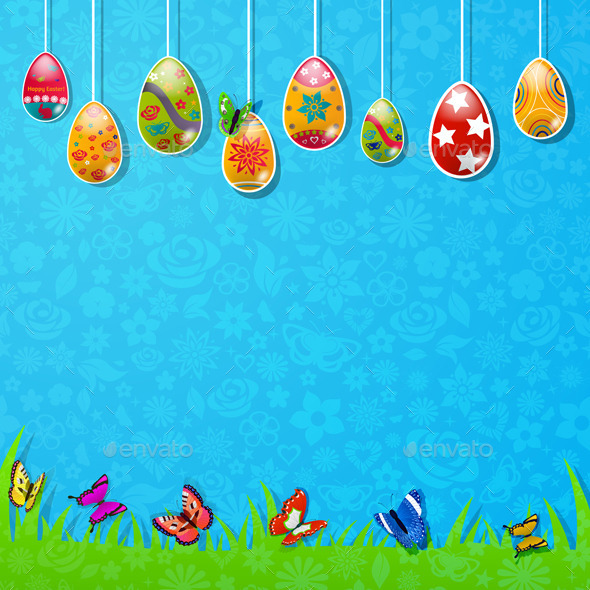 Easter Background Made Of Paper - Miscellaneous Seasons/Holidays