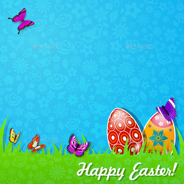 Easter Background Made Of Paper - Miscellaneous Seasons/Holidays