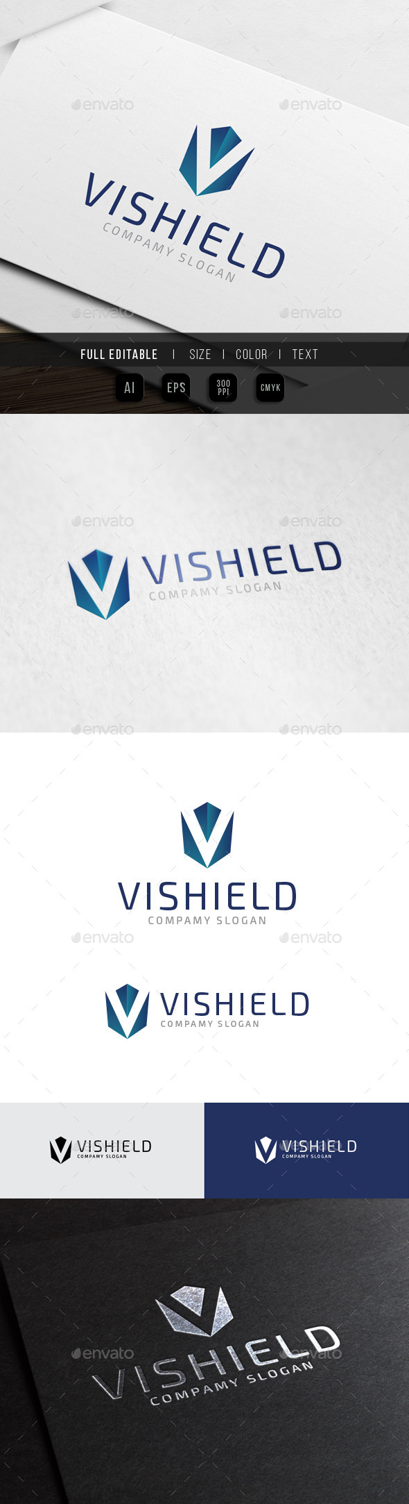 V Shield Studio- Vision Security System - Letters Logo Templates