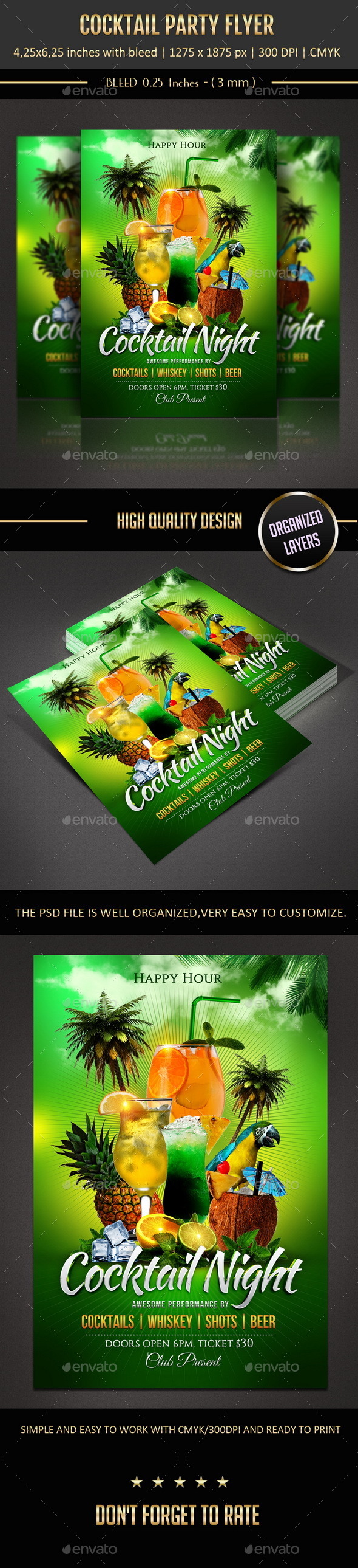 Cocktail Party Flyer - Flyers Print Templates