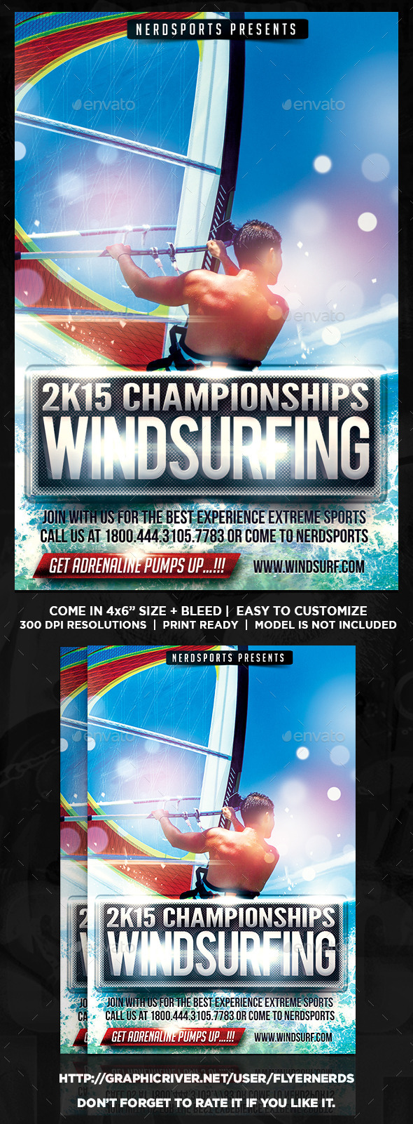 Windsurfing Championships Sports Flyer - Sports Events
