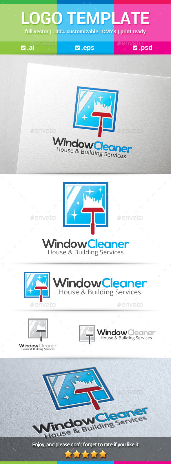 Window Cleaner Logo - Buildings Logo Templates