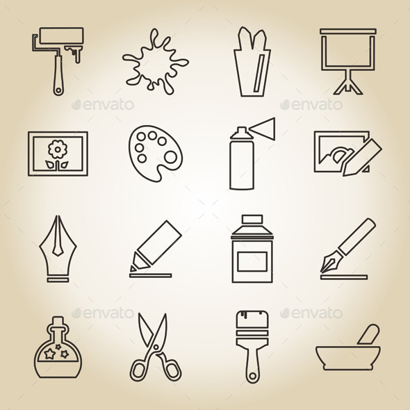 Art Outline Icon - Miscellaneous Vectors