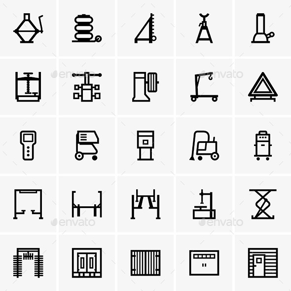 Auto Repair Equipments - Decorative Symbols Decorative