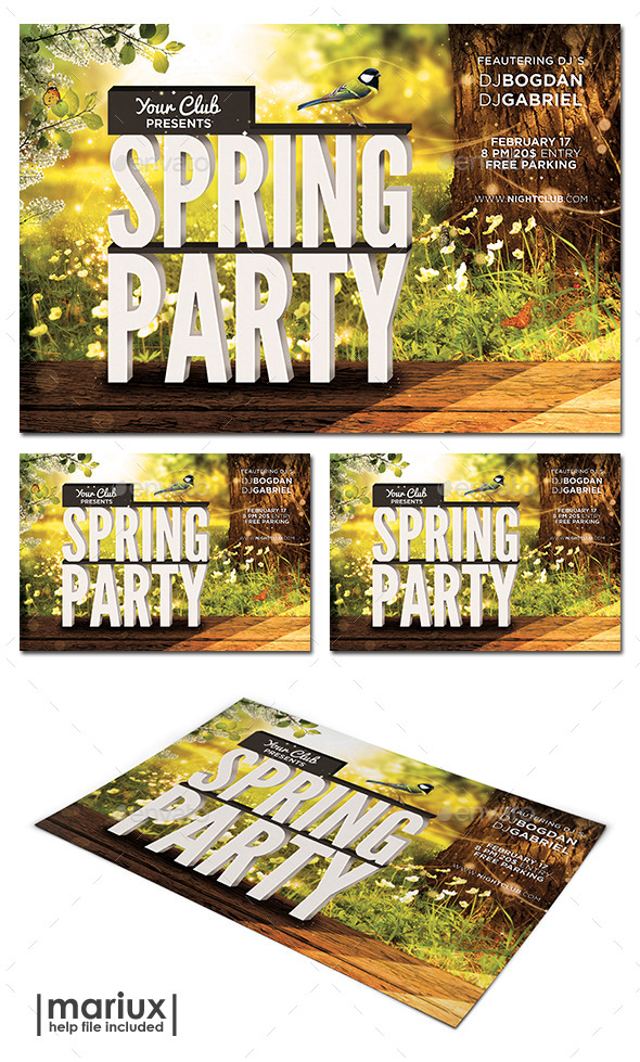 Spring Party Flyer - Clubs & Parties Events