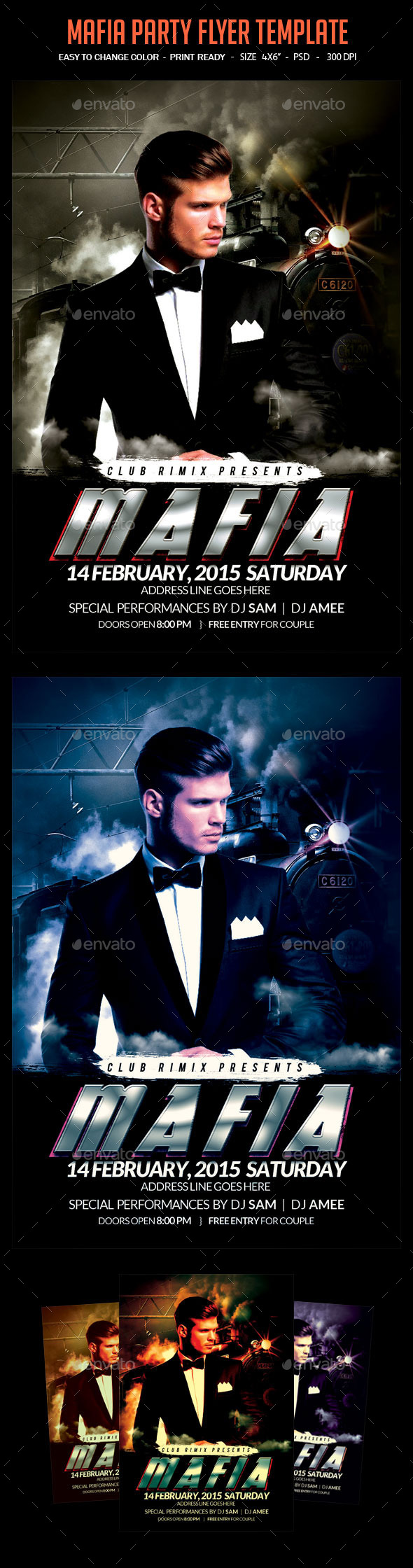 Mafia Party Flyer Template - Clubs & Parties Events