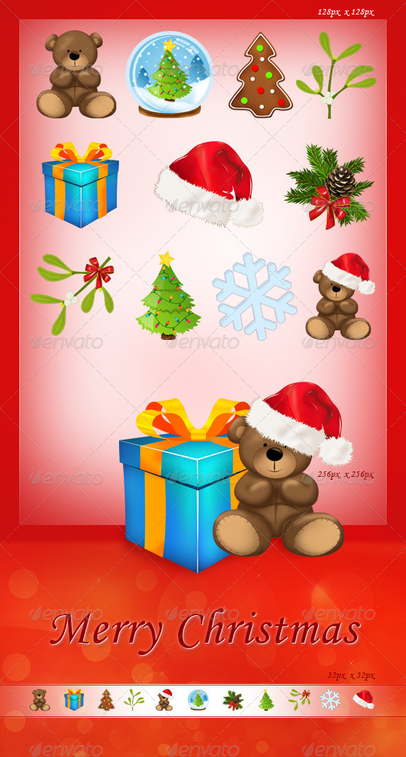 Set of 11 Christmas Icons - Vol.2 - Seasonal Icons