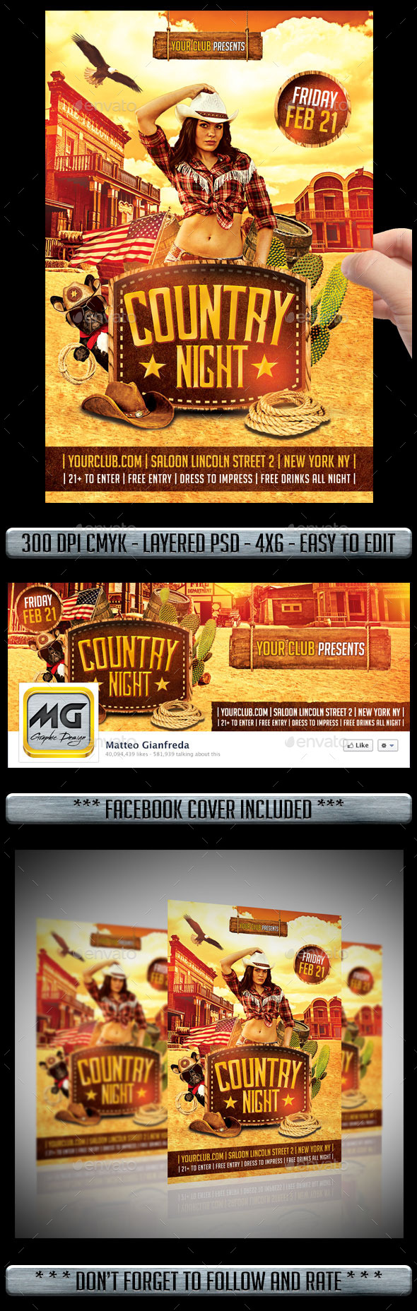 Country Flyer - Clubs & Parties Events