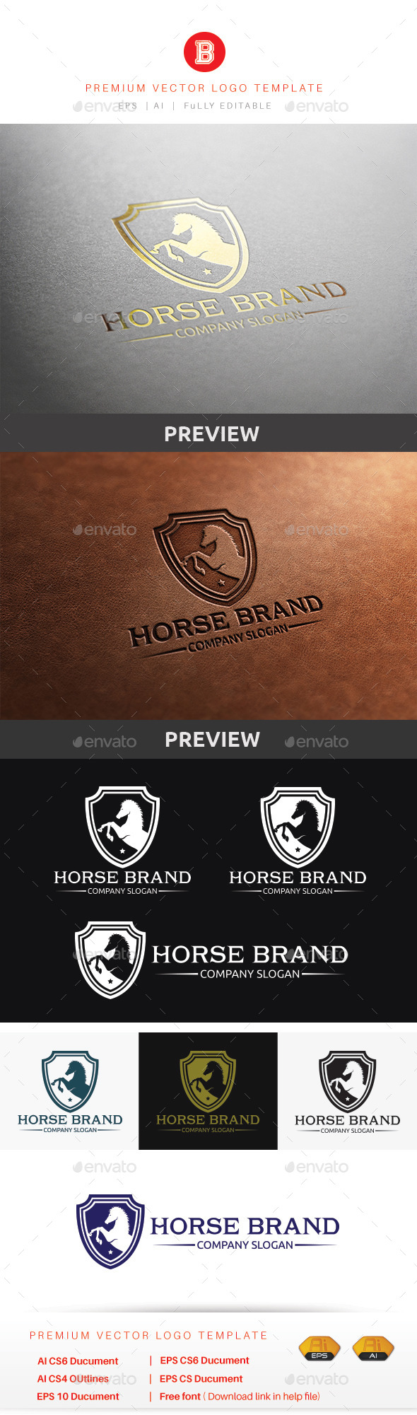 Horse Brand - Animals Logo Templates