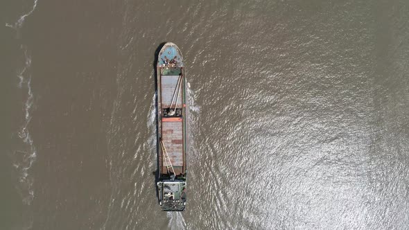 Aerial view container cargo ship