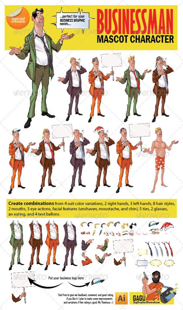 Businessman Mascot Character - People Characters