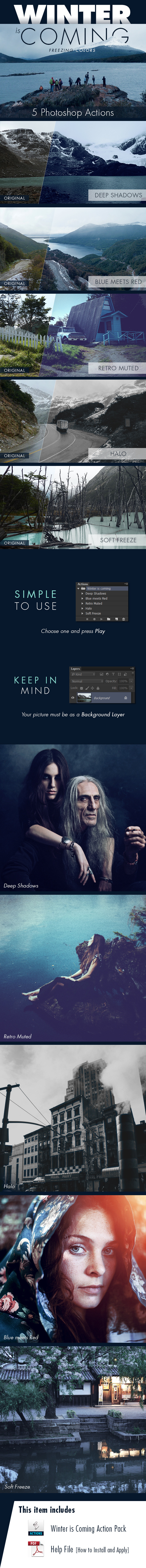 Winter is Coming Action Pack - Photo Effects Actions