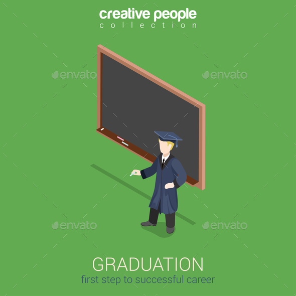 Graduation Learning Infographic - People Characters