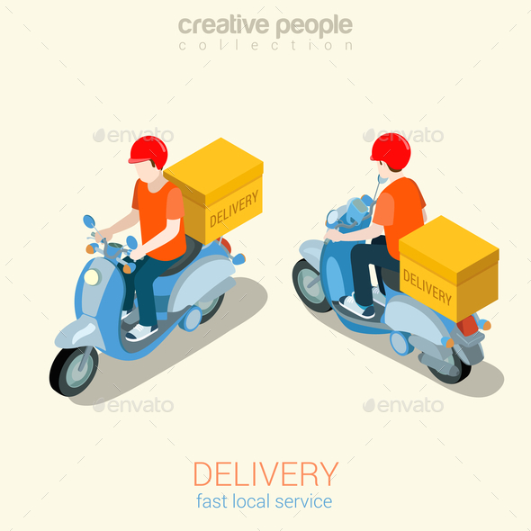 Scooter Delivery Man - People Characters
