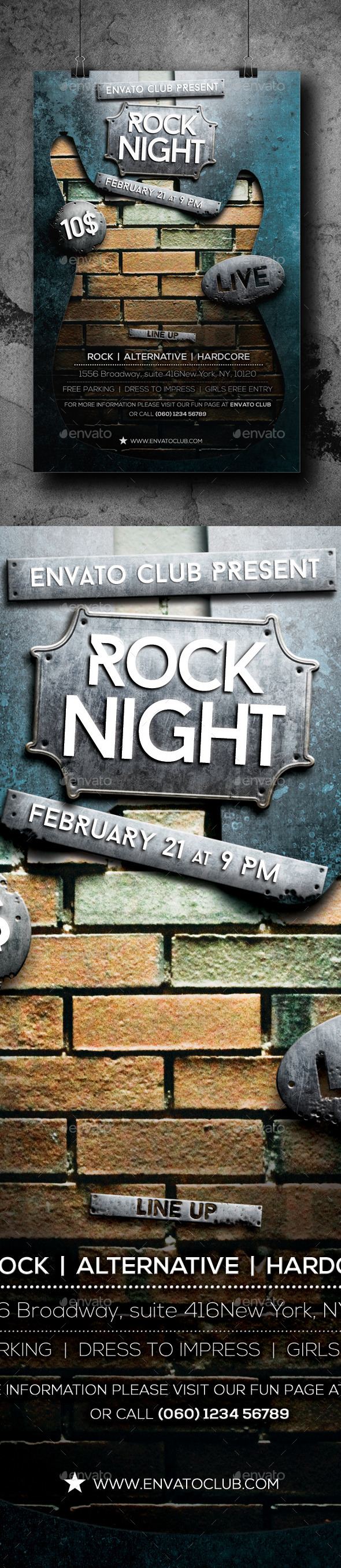 Rock Night Flyer - Clubs & Parties Events