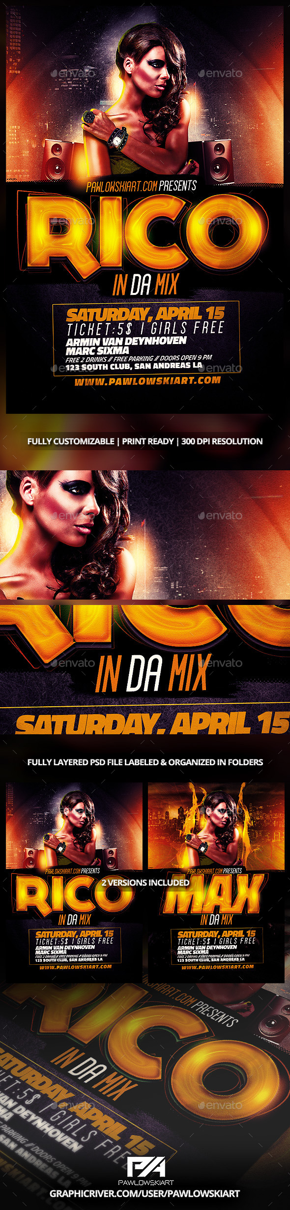 CLUB DJ Flyer Template - Clubs & Parties Events