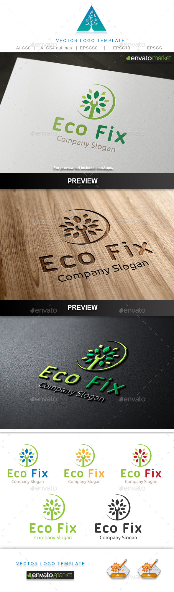 Eco Fix Logo - Nature Logo Templates