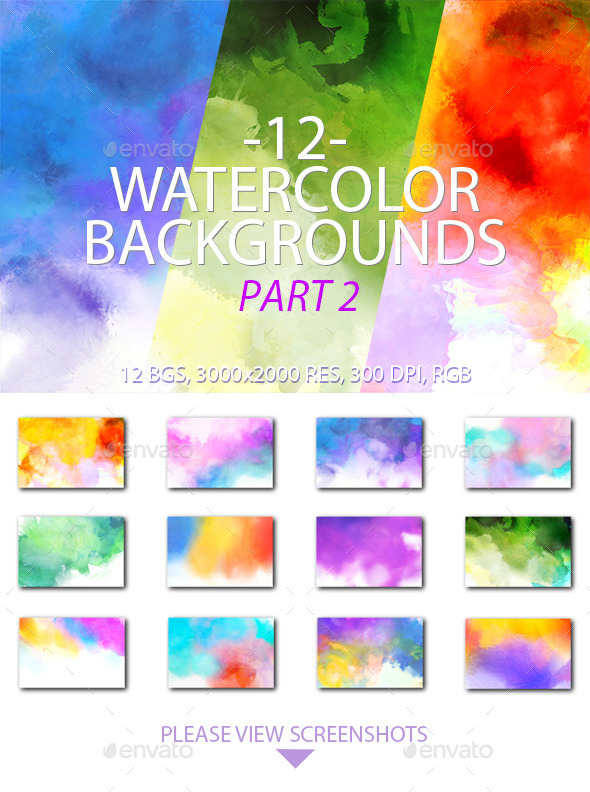 Watercolor Backgrounds Part 2 - Miscellaneous Backgrounds