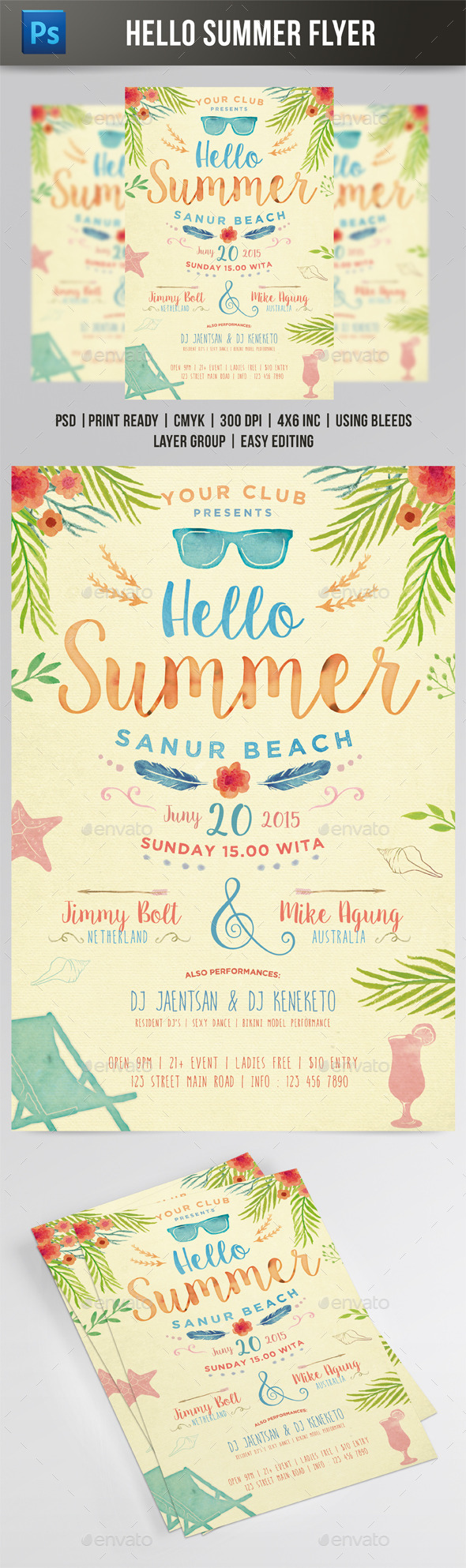 Hello Summer Flyer - Events Flyers