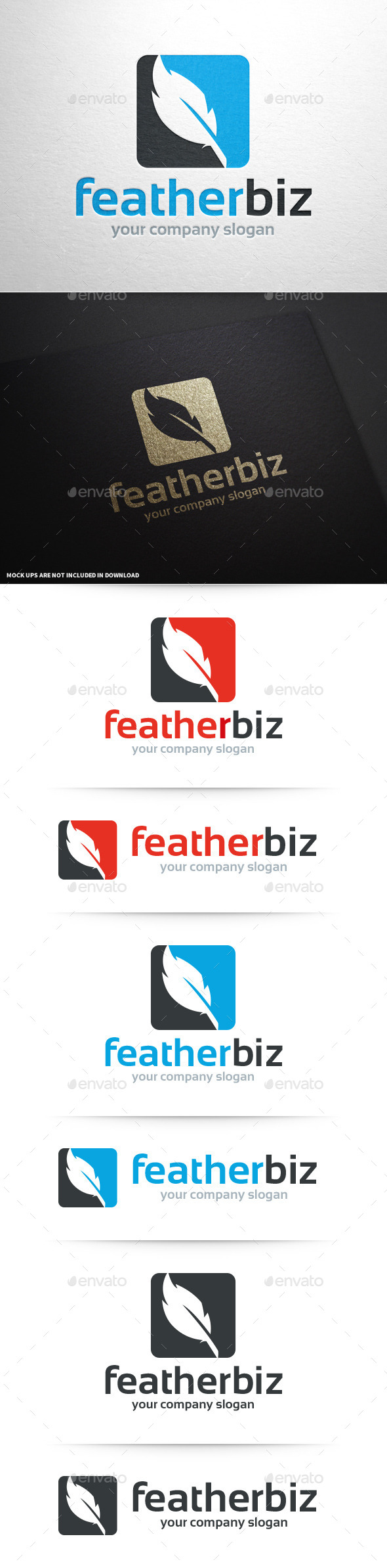 Feather Business Logo Template - Objects Logo Templates