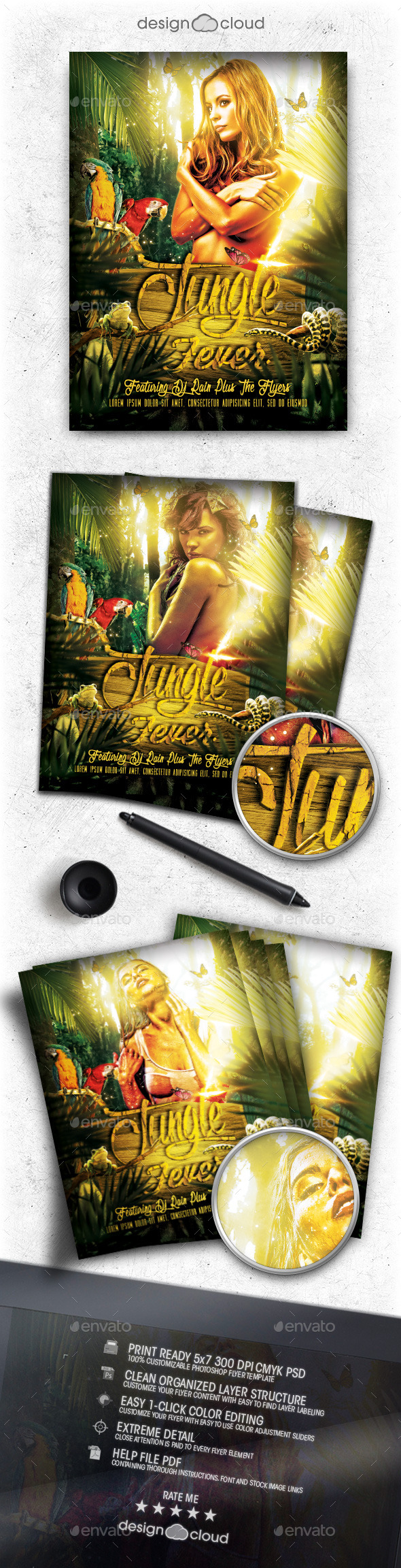 Jungle Fever Flyer Template - Clubs & Parties Events
