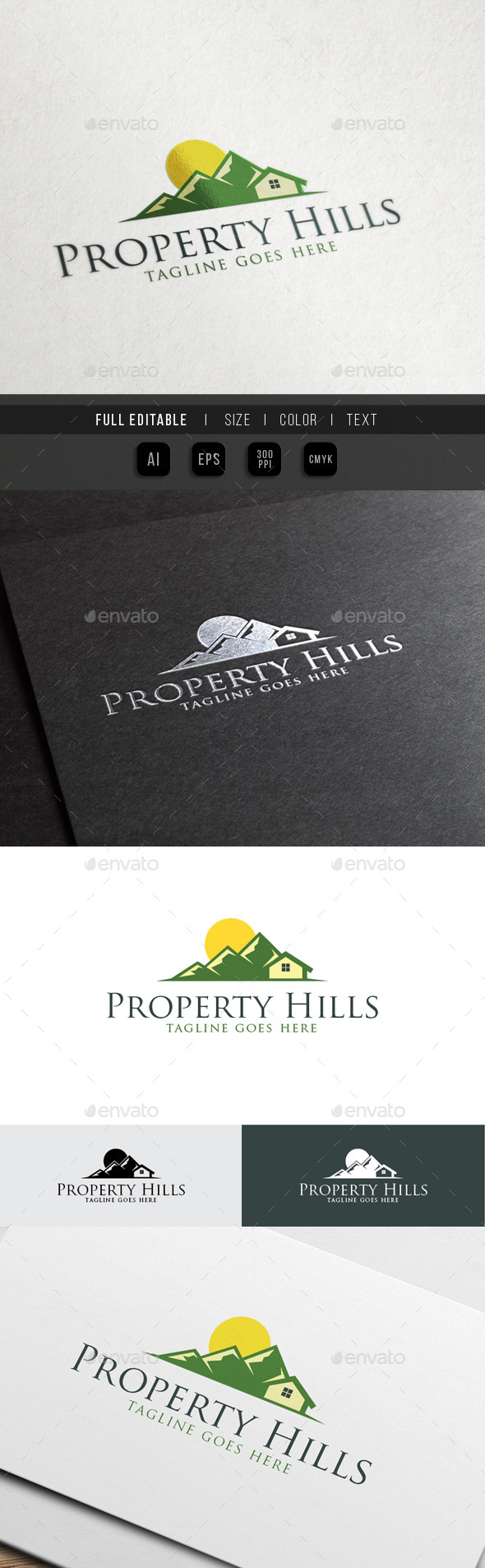 Property Hills - Eco Green House - Nature Logo Templates