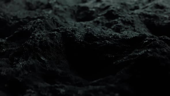 Animation of waves and ripples noise in black ground. Rippled of dark surface. alt