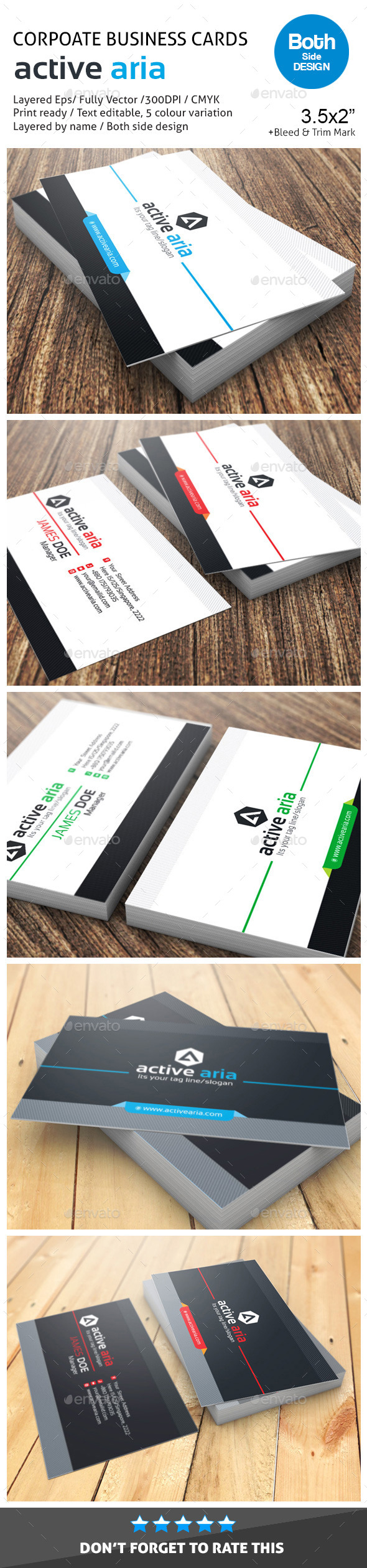 active aria Corporate Business Cards - Corporate Business Cards