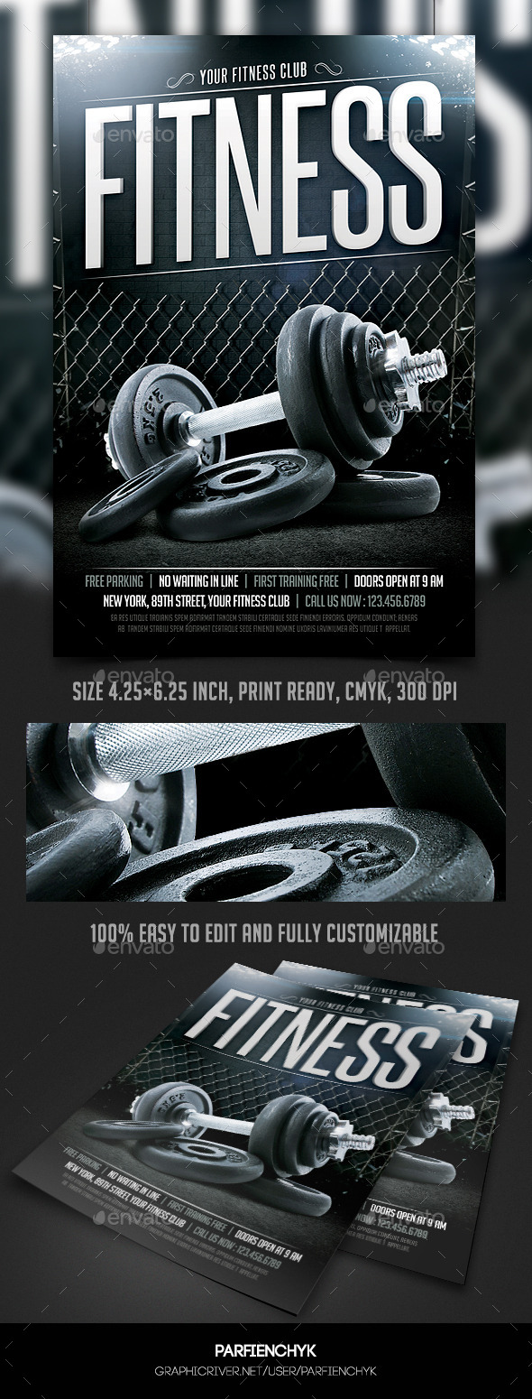 Fitness & Gym Sport Flyer Template - Sports Events