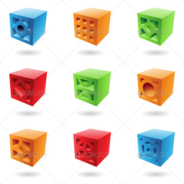 Abstract Brick Cubes - Abstract Icons