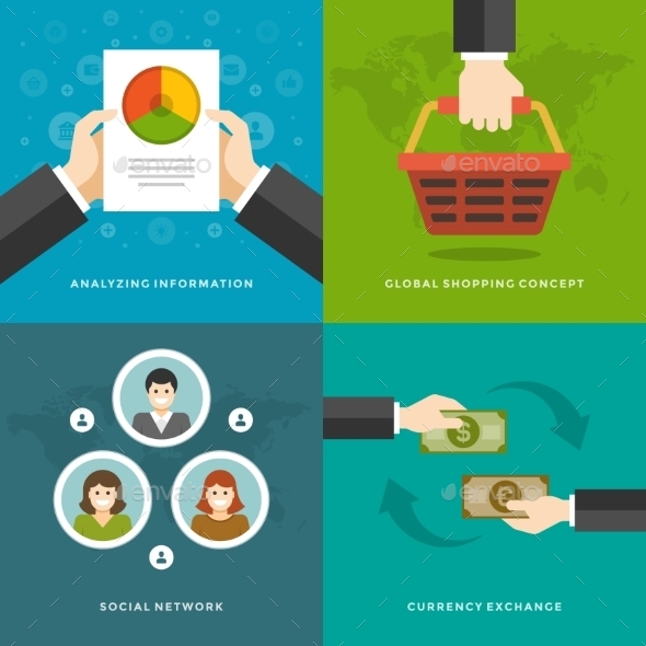 Website Promotion Banners Templates and Flat Icons - Web Technology