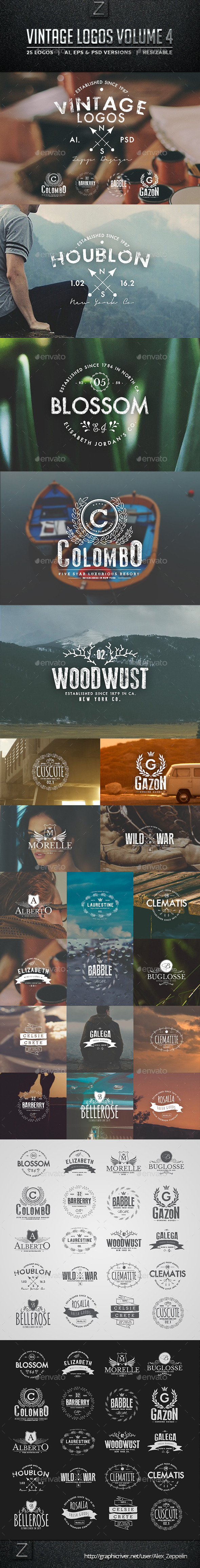 Vintage Logos and Badges Set 4 - Badges & Stickers Web Elements