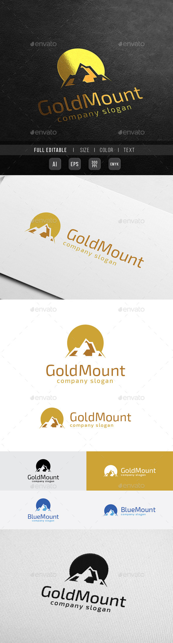 Golden Mountain - Finance Marketing - Nature Logo Templates