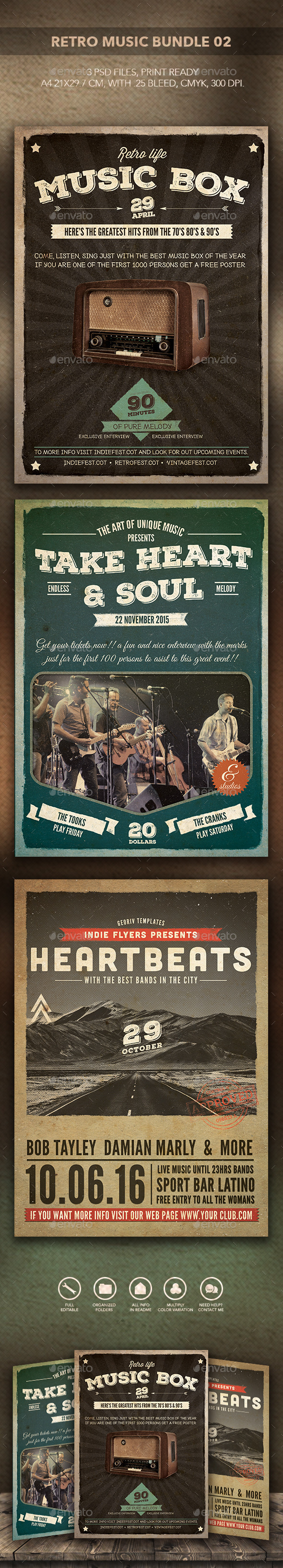 Retro Music Bundle 02 - Events Flyers