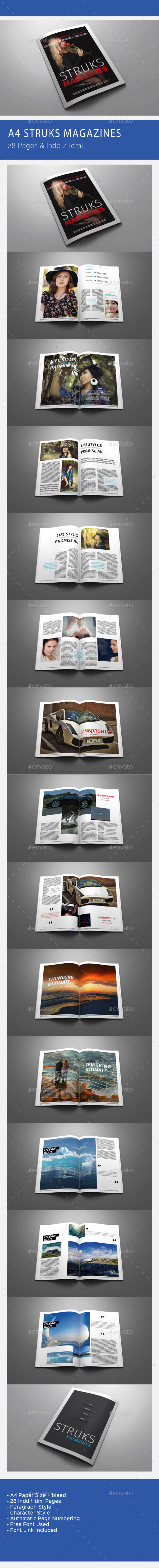 A4 Struck Magazines - Magazines Print Templates