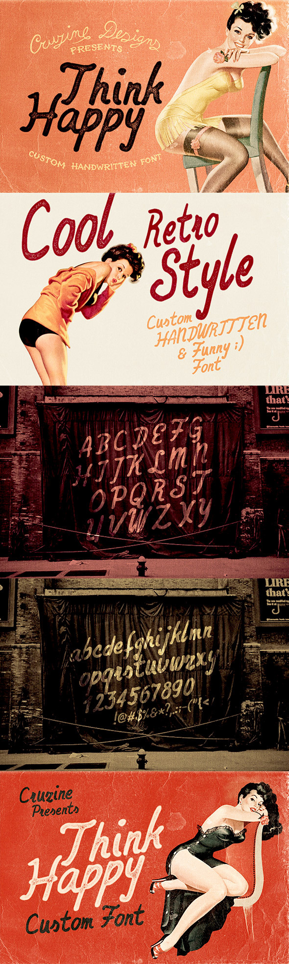 Think Happy Custom Font - Handwriting Fonts