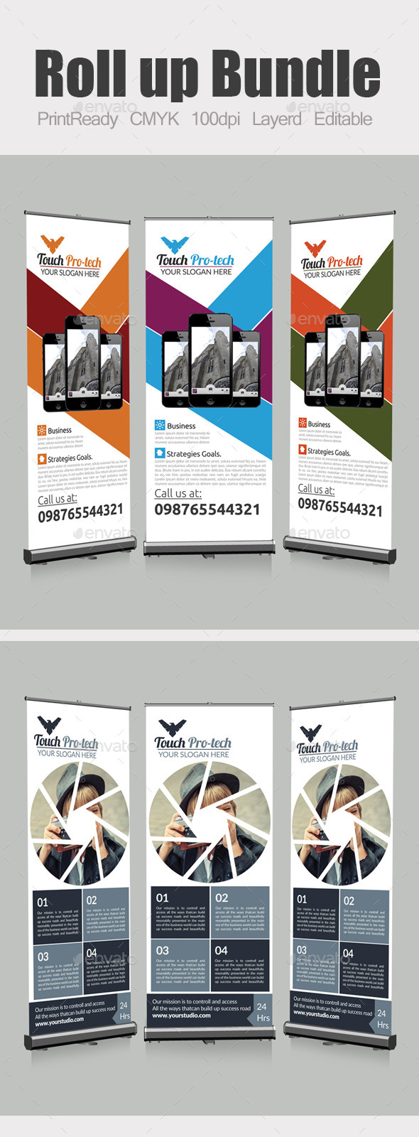 Roll Up Business Banners Bundle - Signage Print Templates