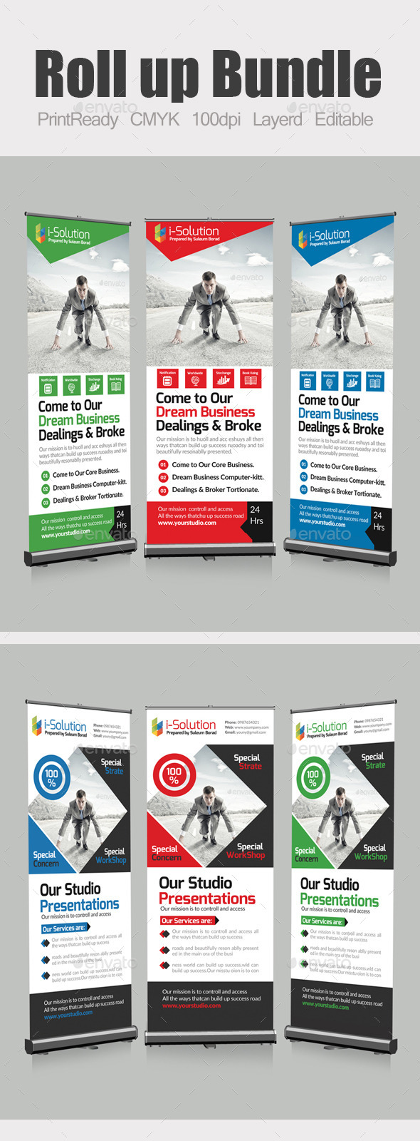 Roll Up Business Banners Bundle - Signage Print Templates
