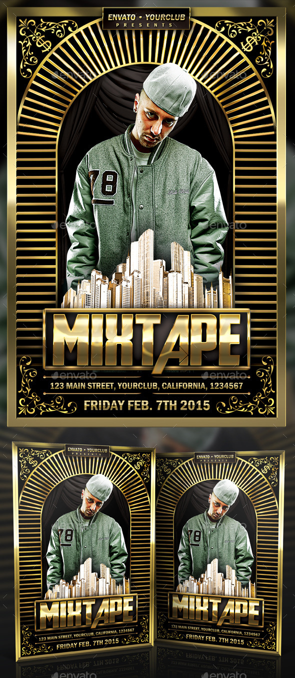 Pure Gold Flyer/Poster Template - Clubs & Parties Events