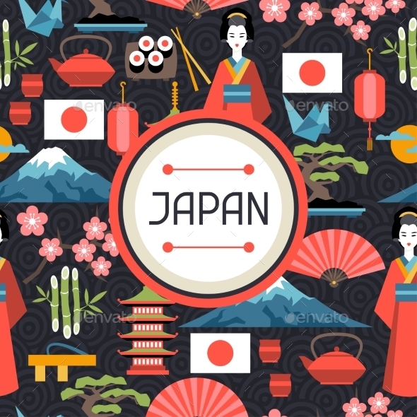 Japan Seamless Pattern - Travel Conceptual