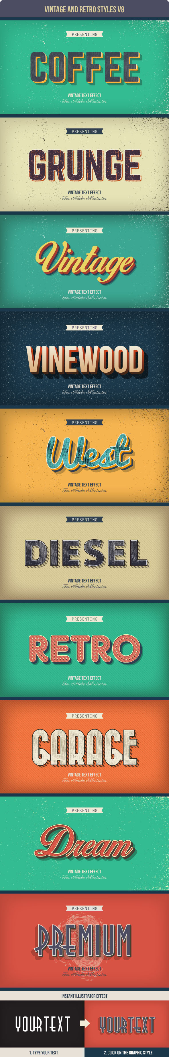 Vintage and Retro Styles V8 - Styles Illustrator