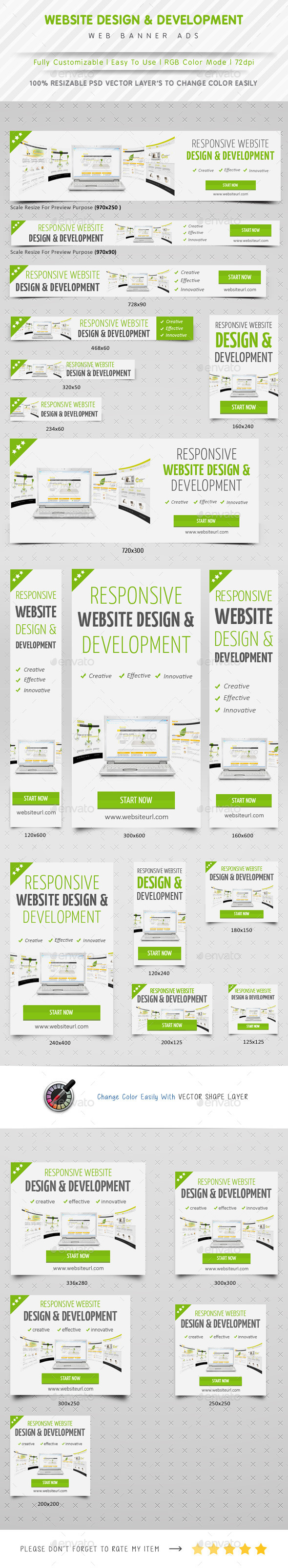 Website Design & Development Banner Ads - Banners & Ads Web Elements