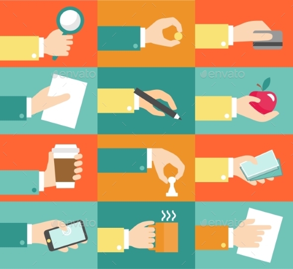 Business Hand Icons - Web Technology
